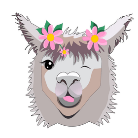 Llama head clipart
