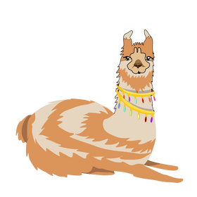 Cute llama sitting illustration clipart