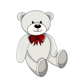Cute teddy bear sitting clipart