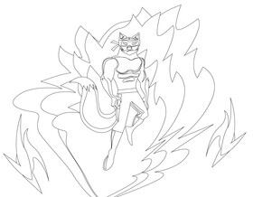 Superhero fox black and white vector