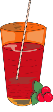Cherry juice illustration clipart
