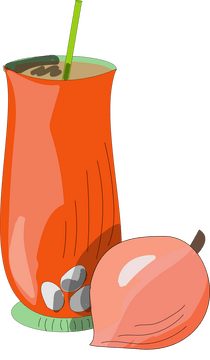 Peach juice cartoon clipart