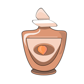 Peach scented perfume clipart