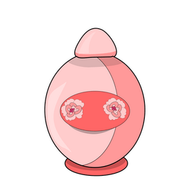 Perfume with rose scent clipart