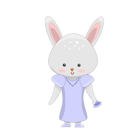 Cute rabbit in a dress clipart