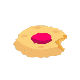 Bitten butter biscuit clipart
