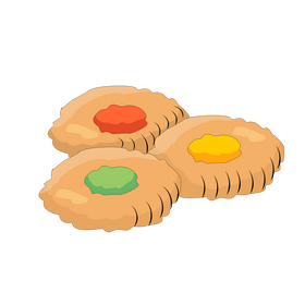 Butter biscuits with jelly clipart
