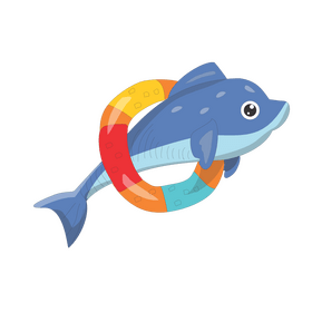 Cute dolphin swimming illustration clipart