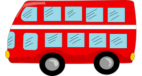 Red double decker illustration clipart