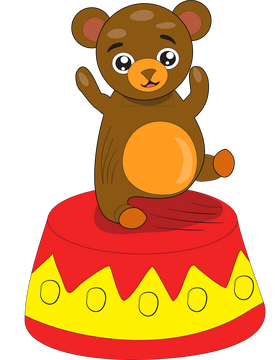 Cartoon bear on stage clipart