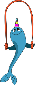 Narwhal jumping rope drawing clipart