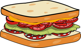 Salami sandwich clipart