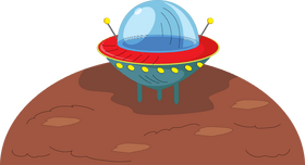 Spaceship landed illustration clipart