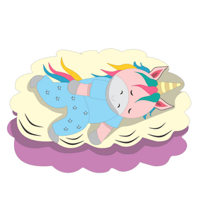 Cute unicorn sleeping clipart