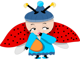 Free ladybug going to bed clipart