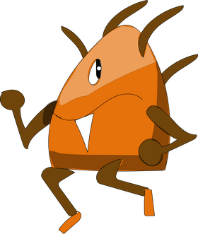 Cartoon monster running clipart