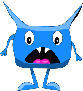 Scared monster illustration clipart