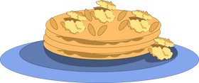 Cartoon pancake with nuts and almonds clipart
