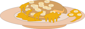 Banana pancakes illustration clipart