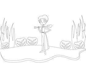 Victor cartoon character black and white vector