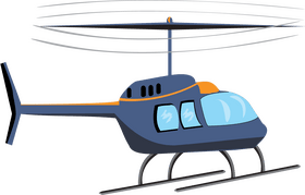 Blue helicopter cartoon clipart