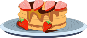 Strawberry pancakes clipart