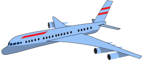 Blue plane illustration clipart