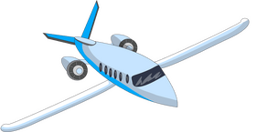 Light blue plane illustration clipart