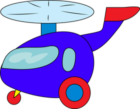 Blue and red helicopter illustration clipart
