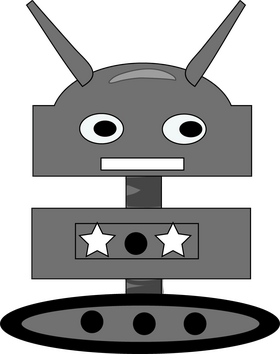 Gray robot drawing clipart