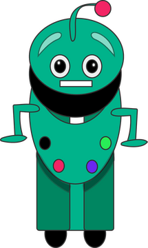 Green robot illustration clipart