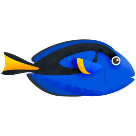 Blue tang fish clipart