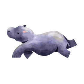 Hippopotamus swimming clipart