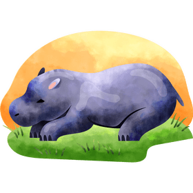 Hippo lying down vector