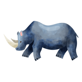 Rhino running clipart