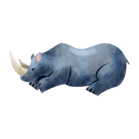 Rhinoceros lying down clipart