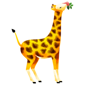 Giraffe eating clipart