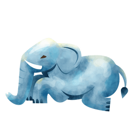 Elephant lying down clipart