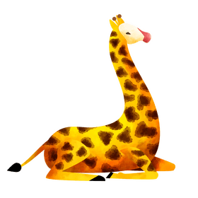 Giraffe lying down clipart