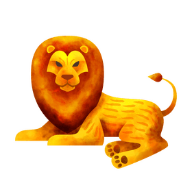 Lion lying down clipart