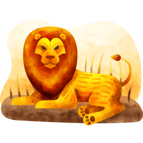 Lion lying down vector