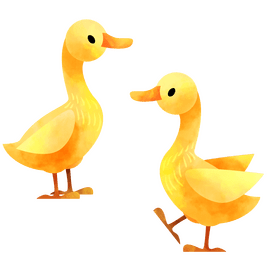 Goose goslings clipart