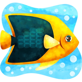Rock beauty fish vector