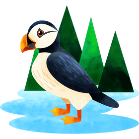 Puffin bird vector