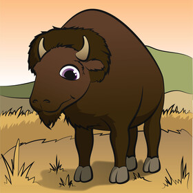 Bison cartoon vector