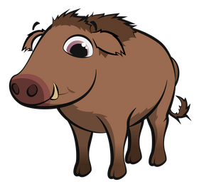 Wild boar cartoon clipart