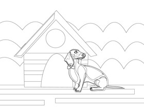 Dachshund dog black and white vector