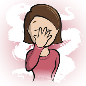 Facepalm woman emoji, emoticon vector