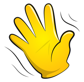Hand wave emoji, emoticon clipart
