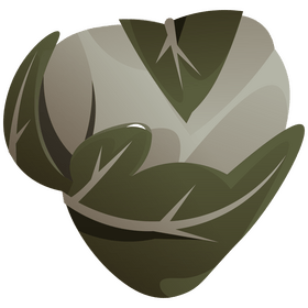 Cartoon cauliflower with leaves clipart